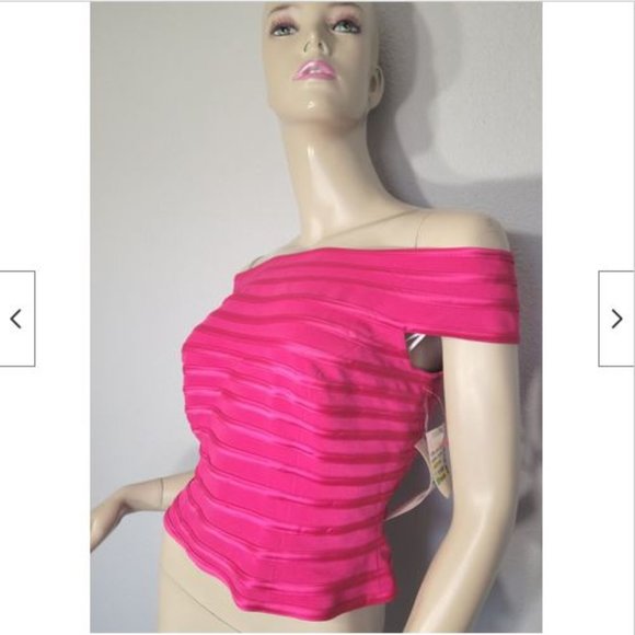 NWT JS Signature Fitted Off the Shoulder Pink Bodice Top 6 - Picture 2 of 14